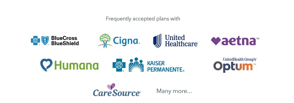 Logos of frequently accepted insurance plans